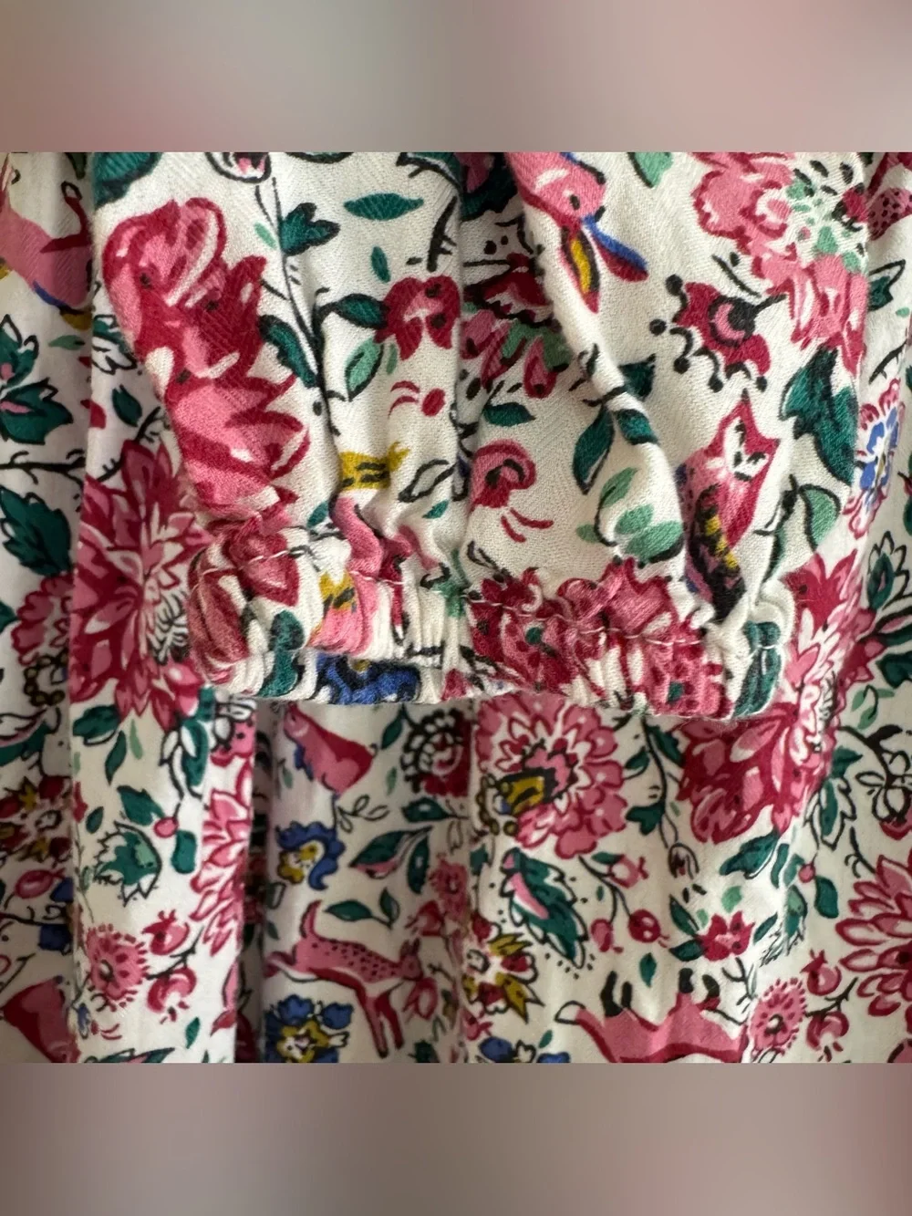 Old Navy Pink Floral Long-Sleeve Casual Dress Animal Friends Toddler Girl 5T